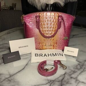 BRAHMIN Duxbury Satchel - Grapefruit Ombre Melbourne - NWT
